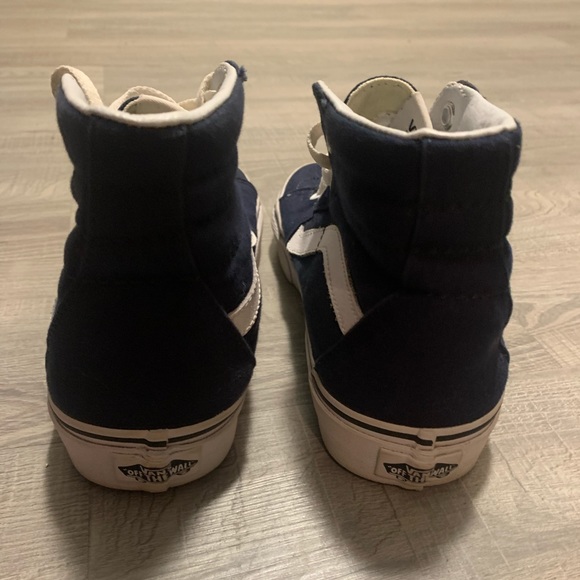 Blue And White Suede Vans Hi Tops - Picture 4 of 9